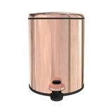 Cigo Metal Pedallı Çöp Kovası 6 Lt - Rose Gold İç Kısım Siyah