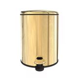 Cigo Metal Pedallı Çöp Kovası 6 LT - Sarı Gold İç Kısım Siyah