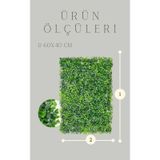 Cihan Çiçekçilik Yapay Çiçek Duvar Kaplama Panel Şimşir Tabaka 40x60 Cm Yeşil Dikey Bahçe Kontef Beyaz- Yeşil