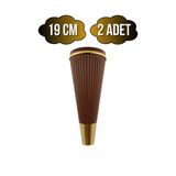 Cihan Desenli 19Cm Plastik Ayak Mobilya Masa Ve Dolap Ayağı(19Cm)(Kahverengi - Altın) Kahverengi 19Cm 19Cm - 2 Adet