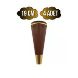 Cihan Desenli 19Cm Plastik Ayak Mobilya Masa Ve Dolap Ayağı(19Cm)(Kahverengi - Altın) Kahverengi 19Cm 19Cm - 4 Adet