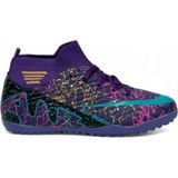 Cihan Shoes Garantili Bilekli Krampon Çoraplı Dişsiz Çivisiz Futbol Halı Saha Ayakkabısı 40-41-42-43-44 Numara - Mor Beyaz