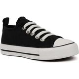 Cihan Shoes Kız Çocuk Lastik Bağcıklı Çocuk Convers Siyah Beyaz - Siyah - Beyaz