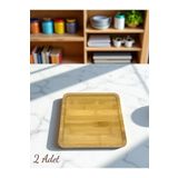 CİHO 2 Lİ Bambu Ahşap Kare Servis Sunum Tabağı ,Kahvaltılık Sunumluk 20 CM (vivatti)