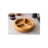 CİHO Bambu 3 Bölmeli Kuruyemişlik Çerezlik Sunum Tahtası 15 cm