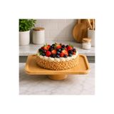 CİHO Bambu Ayaklı Kare Sunumluk Pasta Standı 25 cm