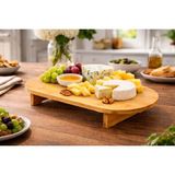 Ciho Bambu Ayaklı Şık Oval Sunumluk 39,5 cm – Şık Pasta & Tatlı Kek Servis Sunum Tabağı Tepsisi - Kahve