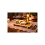 CİHO Bambu AyaklıDikdörtgen Sunumluk 16,5x39,5 cm Kek Peynir Kahvaltılık Servis Sunum Tabağı Tepsisi