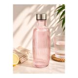 CİHO Cam Sürahi 1000 ml 1 Litre Metal Kapaklı Çizgili Sürahi Karaf