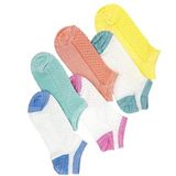 CİHO SOCKS 12 Çift Kadın File Örgülü Nova Renkli Patik Çorap YEŞİL,PEMBE,BEYAZ,SOMON,SARI 36-40