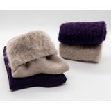 Ciho Socks 2 Çift Termal Ekstra Yumuşak Kışlık Uyku Çorabı - 36 - 40 - Kahverengi - Mor