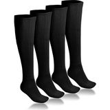 Ciho Socks 4 Çift Diz Altı Kışlık Kadın Yünlü Uyku Çorabı Soft Touch - 01-Siyah - 36 - 40