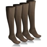 Ciho Socks 4 Çift Diz Altı Kışlık Kadın Yünlü Uyku Çorabı Soft Touch - Acı Kahverengi - 36 - 40