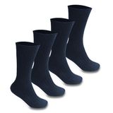 CİHO Socks 4 Çift Yünlü Lacivert Erkek Lambswool Doğal Yumuşak Kalın Termal Kışlık Fitilli Derbi Soket Çorap