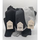 Ciho Socks 6 Çift Siyah Füme Gri Renk Basic Kadın Patik Çorap - 36 - 40 - Antrasit - Siyah - Gri