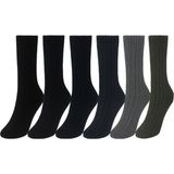 Ciho Socks 6 Çift Yünlü Erkek Norveç Doğal Yumuşak Kalın Termal Kışlık Fitilli Derbi Soket Çorap - Çok Renkli - 40 - 45