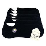 CİHO SOCKS Daily KADIN 6 Çift PÜRÜZSÜZ Siyah Soft Touch Penye Pamuk Görünmez Sneaker Patik Çorap