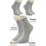 Ciho Socks Premium 3 Çift Bambu Kadın Lastiksiz Roll Top Soket Dikişsiz Çorap / Iz Bırakmaz / Sıkmayan Çorap - 36 - 40 - 1BW-Beyaz