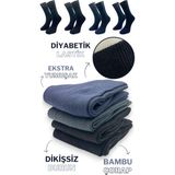 Ciho Socks Premium 4 Çift Erkek Dikişsiz Bambu-Diya-Betik-Comfort Lastik Siyah Laci Füme Soket Çorap - 40 - 44 - Renkli