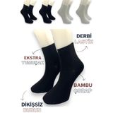 CİHO SOCKS Premium 5 Çift ERKEK Siyah Beyaz DERBİ - TENİS Bambu Dikişsiz Soket Çorap
