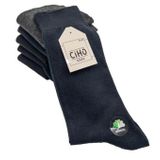 CİHO SOCKS Premium 6 Çift Bambu Dikişsiz Siyah-Koyu Lacivert-Füme Erkek Soket Çorap