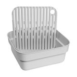 Çıkarılabilir Tahliye Tepsili Yıkama Kasesi (Açık Gri) Dikdörtgen/kare Mutfak Lavaboları Için Ideal (34,4 x 37,4 x 16,1 Cm) - standart