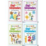 Çıkartmalı Çizgi Çalışmaları Seti 4 Kitap Takım Beyaz Balina Yayınları