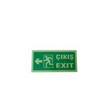 Çıkış Exit Yönlendirme Levhası (Sol Yön) Kolay Montaj İkaz Tabelası Pvc