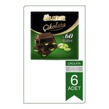 Çikolata Bitter Fıstıklı Kare (6 Adet)