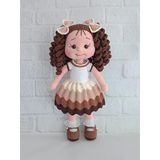 Çikolata Düşü Kıvırcık Saçlı Karnaval Bebek Amigurumi Organik Oyuncak