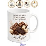 Çikolata Severler İçin Sütlü Bitter Beyaz Çikolata Temalı Kupa Bardak Hediye