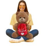Çikolatalı "İyi ki Doğdun " Temalı Peluş BOZ Ayıcık-30 cm