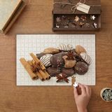 Çikolatalı Kurabiyeler - Çubuk Tarçın Tasarımı 240 Parça Ahşap Puzzle Ahşap Kutuda MP01674