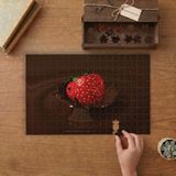 Çikolataya Düşen Çilek Tasarımı 240 Parça Ahşap Puzzle Ahşap Kutuda MP01753