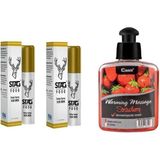 Çilek Aromalı Kayganlaştırıcı Masaj Yağı Erkeklere Özel Sprey 2 Adet - 1li