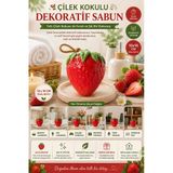 Çilek Dekoratif Kokulu Sabun Banyo Salon Ofis Dekoru Ortam Kokusu Dekoratif Obje 10X10 Cm Kırmızı