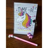 Çilek Home Avm Hediyelik Unicorn Kilitli Hatıra ve Günlük Defteri+ Yumurtlayan Kalem-Unicorn Silgi