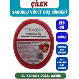 Çilek Özlü Doğal El Yapımı Sabunlu Vücut Duş Süngeri - Bialife