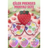 Çilek Şekilli 2 Katlı Çocuk Makyaj Ve Güzellik 12 Cm Boyutunda Eğlenceli Güzellik Oyuncak Seti