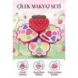 Çilek Şekilli Çocuk Makyaj Ve Güzellik Eğlenceli Sevimli Tasarımlı Güzellik Oyuncak Seti