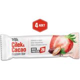 Çilek ve Kakao Aromalı Protein Bar 45 G | Protein Içeren Atıştırmalık ve Sporcu Barı | 4 Adet - 45 gr