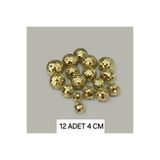 ÇİLEKHOMEAVM 12 Lİ Gümüş Disko Topu Pasta Süsü Seti- 4 Cm Aynalı Küre Pasta Dekoru Süsü GOLD