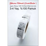 Çılgın Etiket Yıkama Talimatı Etiketi 2x3,6cm %100 Pamuk Japon Akmaz 1000'LIK Rulo. Çocuk Bedenleri - 3-4 YAŞ