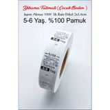 Çılgın Etiket Yıkama Talimatı Etiketi 2x3,6cm %100 Pamuk Japon Akmaz 1000'LIK Rulo. Çocuk Bedenleri - 5-6 YAŞ