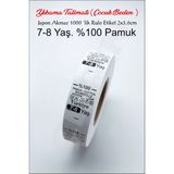 Çılgın Etiket Yıkama Talimatı Etiketi 2x3,6cm %100 Pamuk Japon Akmaz 1000'LIK Rulo. Çocuk Bedenleri - 7-8 YAŞ