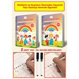 Çılgın Zeka Harfleri ve Sayıları Öğreten Kitap | 2 Kalem Hediyeli Kitap YAZ SİL Sayıları Harfleri Öğreniyorum