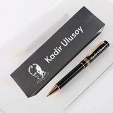 Çılgıntrend Atatürk Silüetli ve Imzalı Kutulu Metal Kalem - Kişiye Özel Isim Yazılı Mat Siyah Prestij Hediye Kalemi - standart - İmza Kalemi