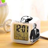 Çılgıntrend Atatürk Tasarımlı 7 Renk Değiştiren Alarmlı Dijital Küp Saat 85181