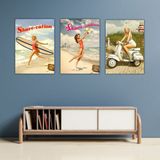 Çılgıntrend Avrupa Güzelleri Tasarımlı Retro 20 x 28 cm Mdf Duvar Dekorasyon Posteri