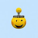 Çılgıntrend Basmalı Kapaklı Emoji Kültablası - Kokusuz Metal Dönüşümlü Sarı Gülen Yüz Küllük